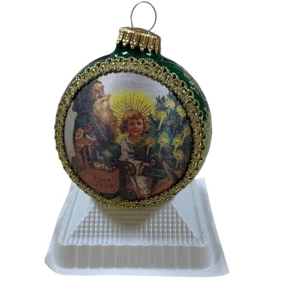 Holiday Time Decorated Glass Ornament 1999 Cuico Decorated Glass EUC - Picture 1 of 5